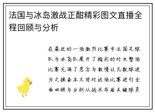 法国与冰岛激战正酣精彩图文直播全程回顾与分析